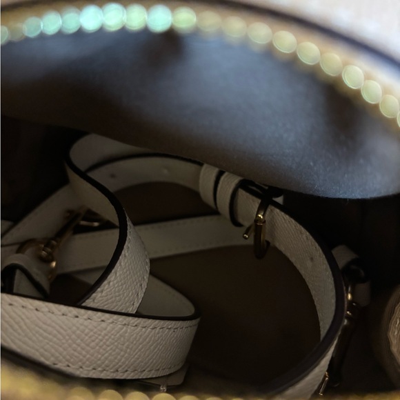 Coach Sydney Satchel Bag - Gold/Chalk - Picture 8 of 12